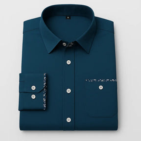 Camisa Masculina Casual manga longa com fechamento em botões 