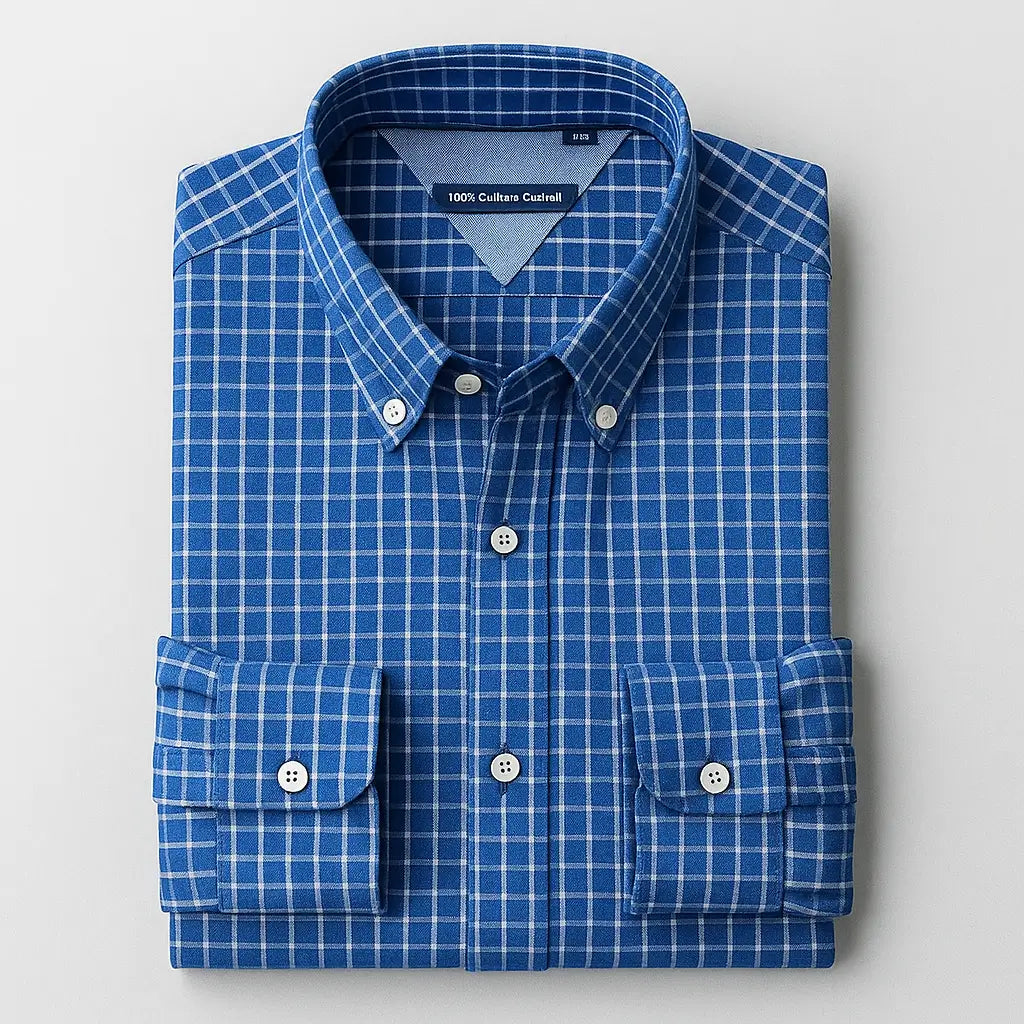 Camisa Masculina Xadrez Manga Longa Plus Size