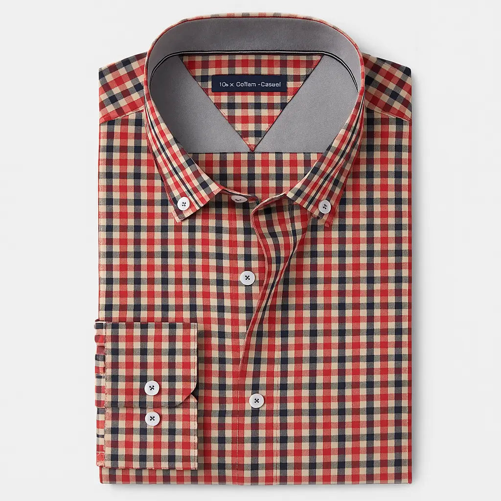 Camisa Masculina Xadrez Manga Longa Plus Size