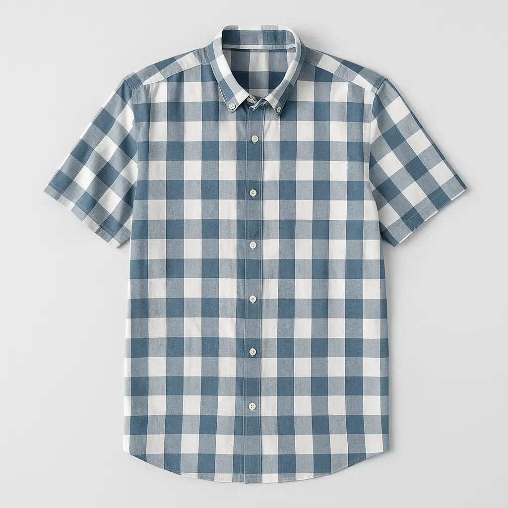 Camisa Xadrez Masculina Manga Curta