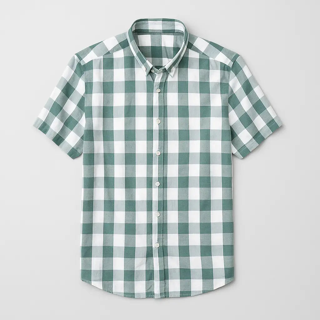 Camisa Xadrez Masculina Manga Curta
