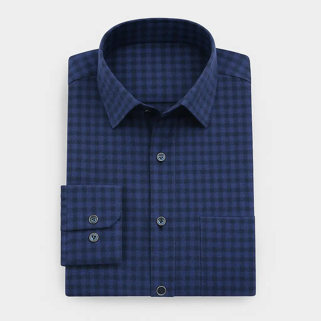 Camisa Xadrez Manga Longa Em Algodão