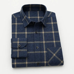 Camisa Xadrez Manga Longa Em Algodão