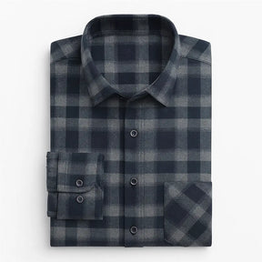 Camisa Xadrez Manga Longa Em Algodão