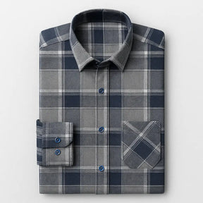 Camisa Xadrez Manga Longa Em Algodão