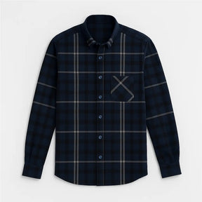 Camisa Xadrez Manga Longa Em Algodão