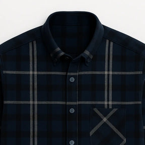 Camisa Xadrez Manga Longa Em Algodão