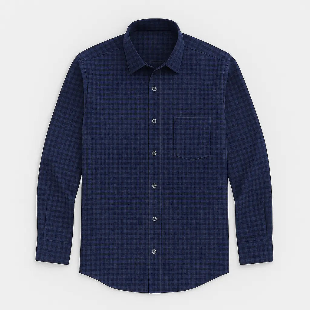 Camisa Xadrez Manga Longa Em Algodão