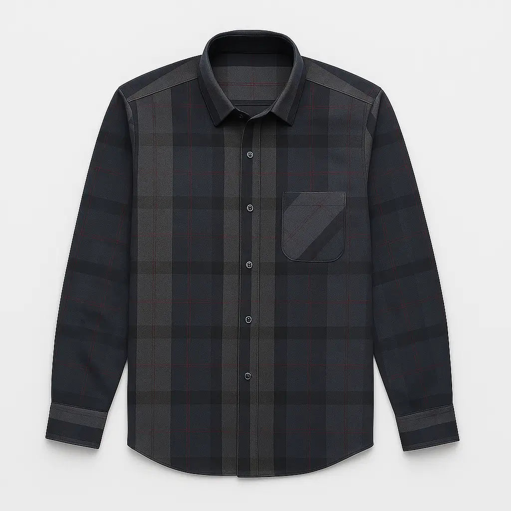 Camisa Xadrez Manga Longa Em Algodão