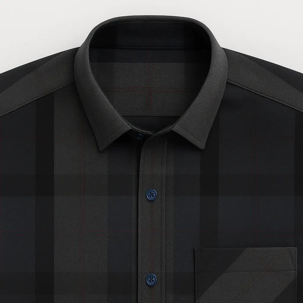 Camisa Xadrez Manga Longa Em Algodão