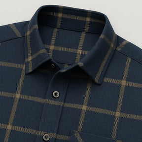 Camisa Xadrez Manga Longa Em Algodão