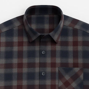 Camisa Xadrez Manga Longa Em Algodão