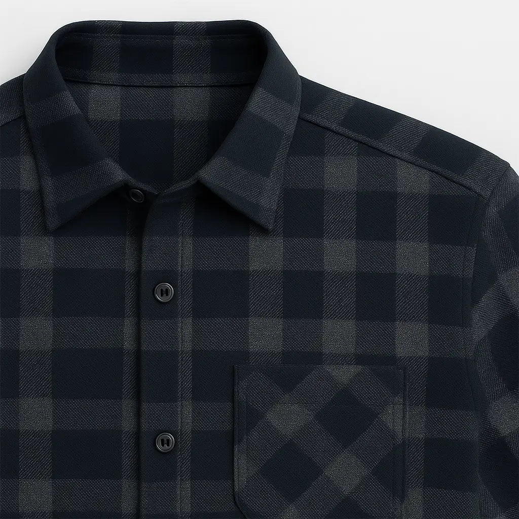 Camisa Xadrez Manga Longa Em Algodão