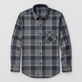 Camisa Xadrez Manga Longa Em Algodão