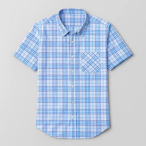 Camisa Masculina Xadrez Manga Curta - Mônaco