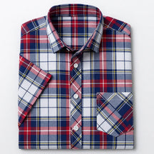 Camisa Masculina Xadrez Manga Curta - Mônaco