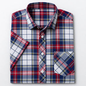 Camisa Masculina Xadrez Manga Curta - Mônaco