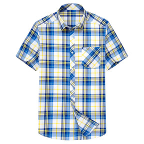 Camisa Masculina Xadrez Manga Curta - Mônaco