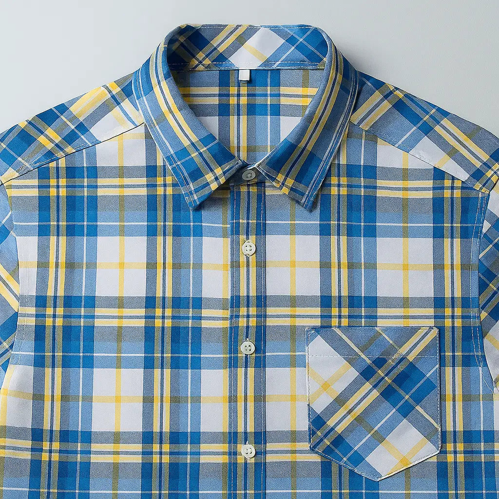 Camisa Masculina Xadrez Manga Curta - Mônaco