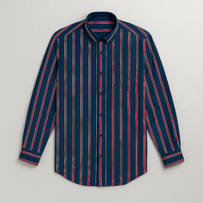 Camisa Social Masculina Listrada feita com algodão e poliéster de alta qualidade