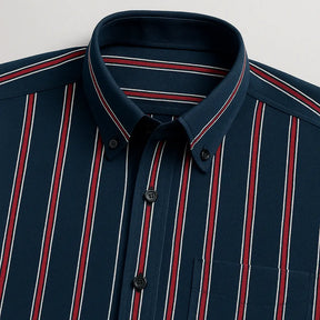 Camisa Social Masculina Listrada feita com algodão e poliéster de alta qualidade