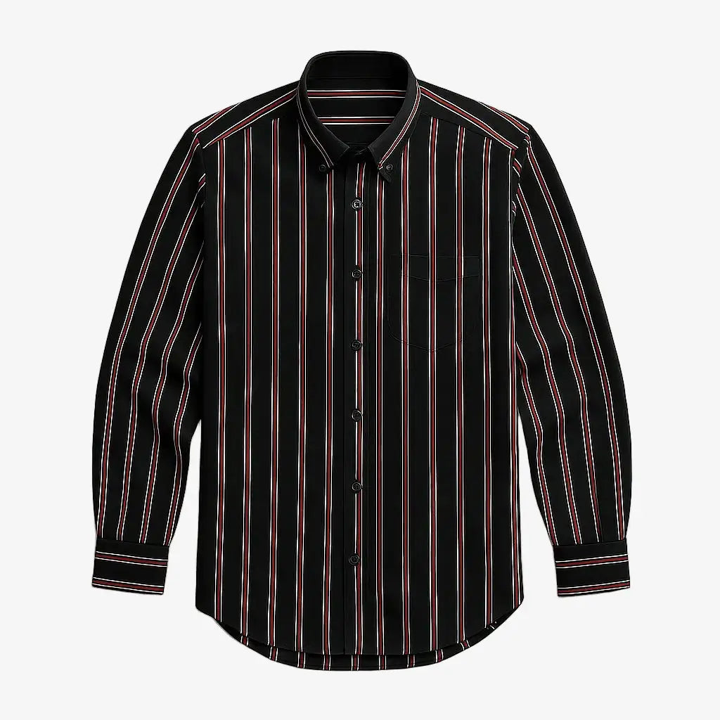 Camisa Social Masculina Listrada feita com algodão e poliéster de alta qualidade