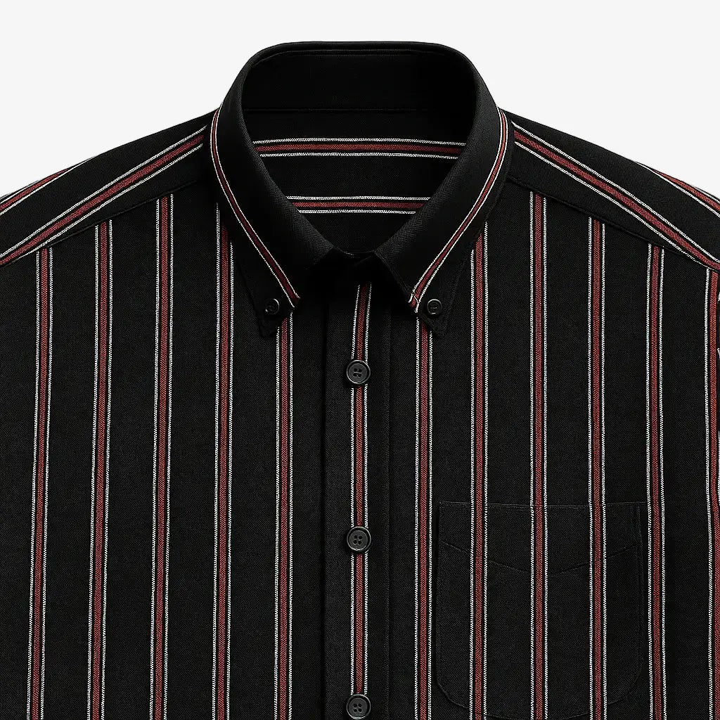 Camisa Social Masculina Listrada feita com algodão e poliéster de alta qualidade