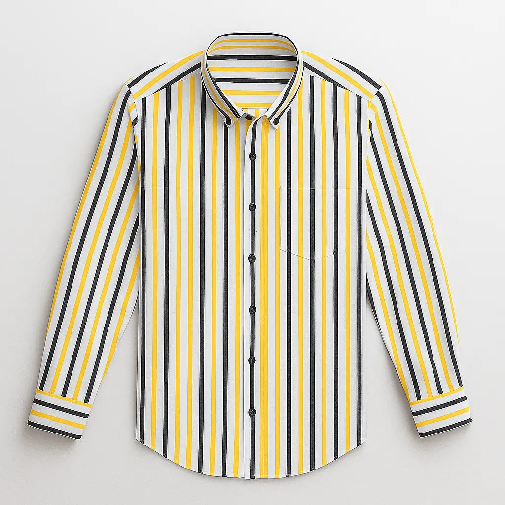 Camisa Social Masculina Listrada feita com algodão e poliéster de alta qualidade