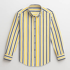 Camisa Social Masculina Listrada feita com algodão e poliéster de alta qualidade