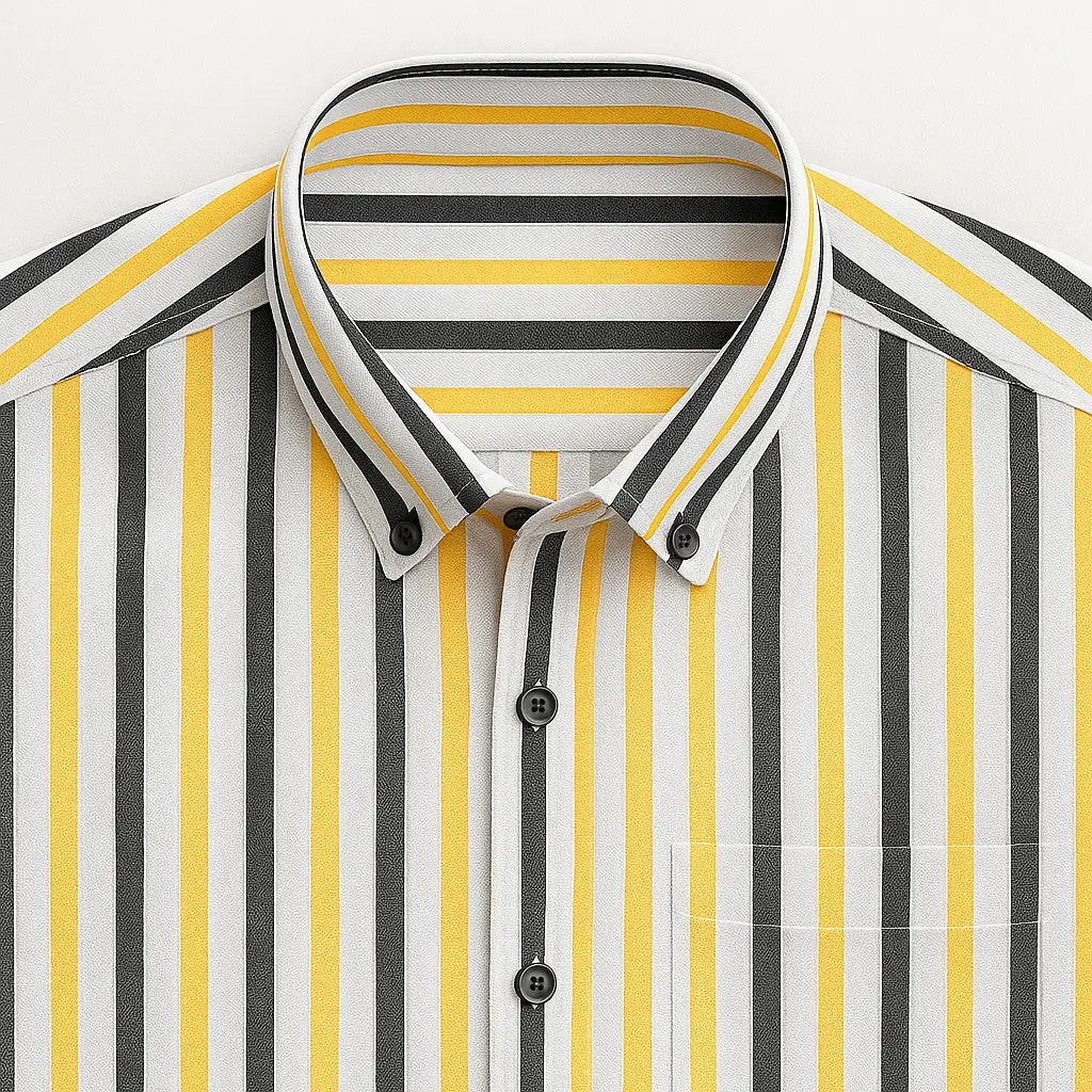 Camisa Social Masculina Listrada feita com algodão e poliéster de alta qualidade