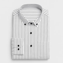 Camisa Social Masculina Listrada feita com algodão e poliéster de alta qualidade