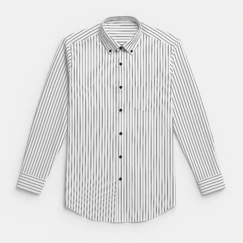 Camisa Social Masculina Listrada feita com algodão e poliéster de alta qualidade