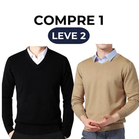 Suéter Masculino Gola V Básico [COMPRE 1 LEVE 2]