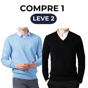 Suéter Masculino Gola V Básico [COMPRE 1 LEVE 2]