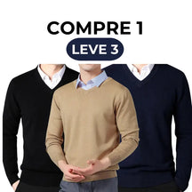 Suéter Masculino Gola V Básico [COMPRE 1 LEVE 3]