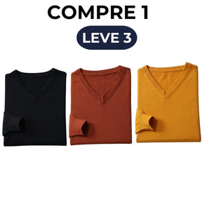 Suéter Masculino Gola V Básico [COMPRE 1 LEVE 3]