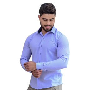 ￼Camisa Masculina Social Manga Longa Tricoline Luxo Exclusiva