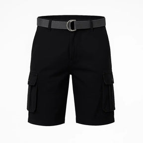 Bermuda cargo masculina  de algodão com multi-bolsos, estilo casual