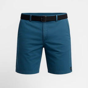 Bermuda masculina de algodão com elástico e cinto ajustável.