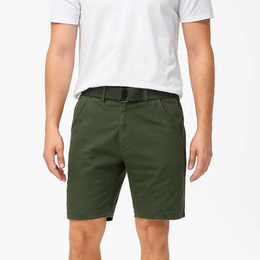 Bermuda masculina de algodão com elástico e cinto ajustável.