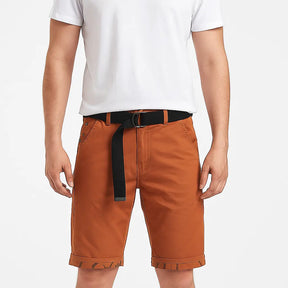 Bermuda masculina de algodão com elástico e cinto ajustável.