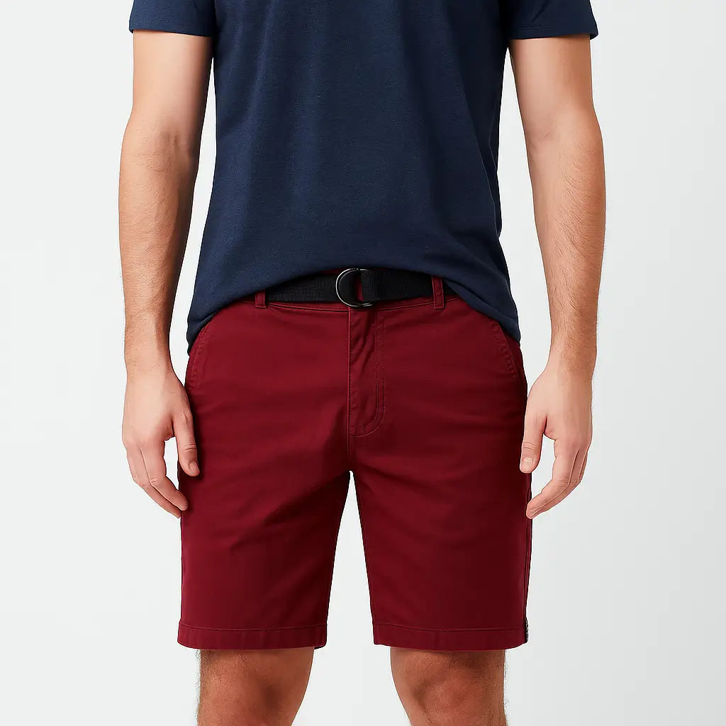 Bermuda Masculina Casual de Algodão com Cinto
