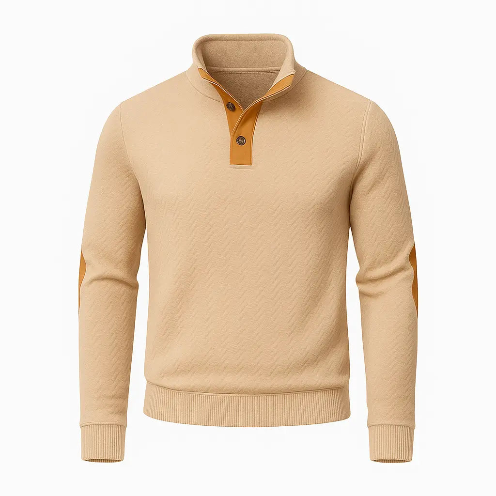 Blusão Masculino Tricô Texturizado com Botões