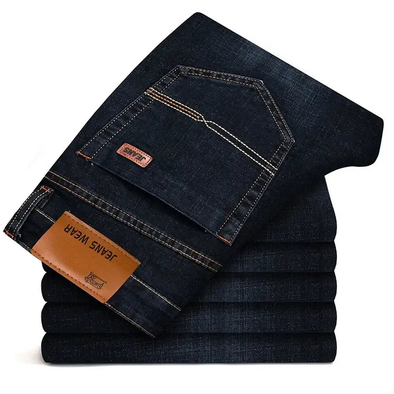 Calça Jeans Masculina Estilo casual formal Seu design sofisticado com modelagem reta proporciona um visual moderno, perfeito para ambientes corporativos e encontros casuais.