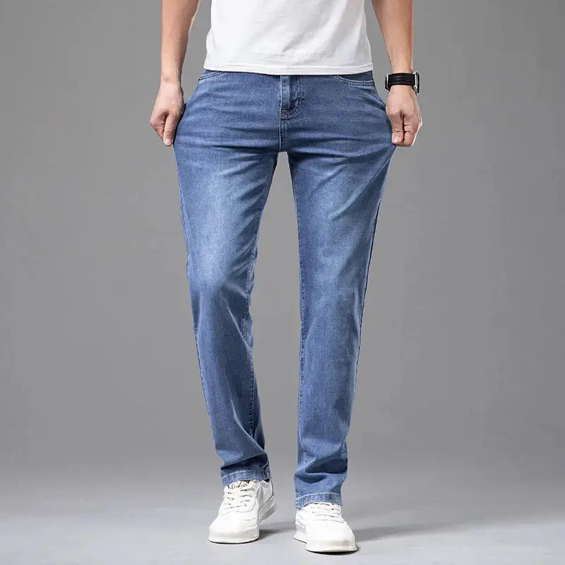  Calça Jeans Masculina Casual, modelagem reta e sofisticada