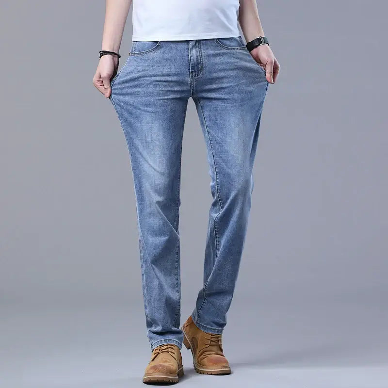  Calça Jeans Masculina Casual, modelagem reta e sofisticada