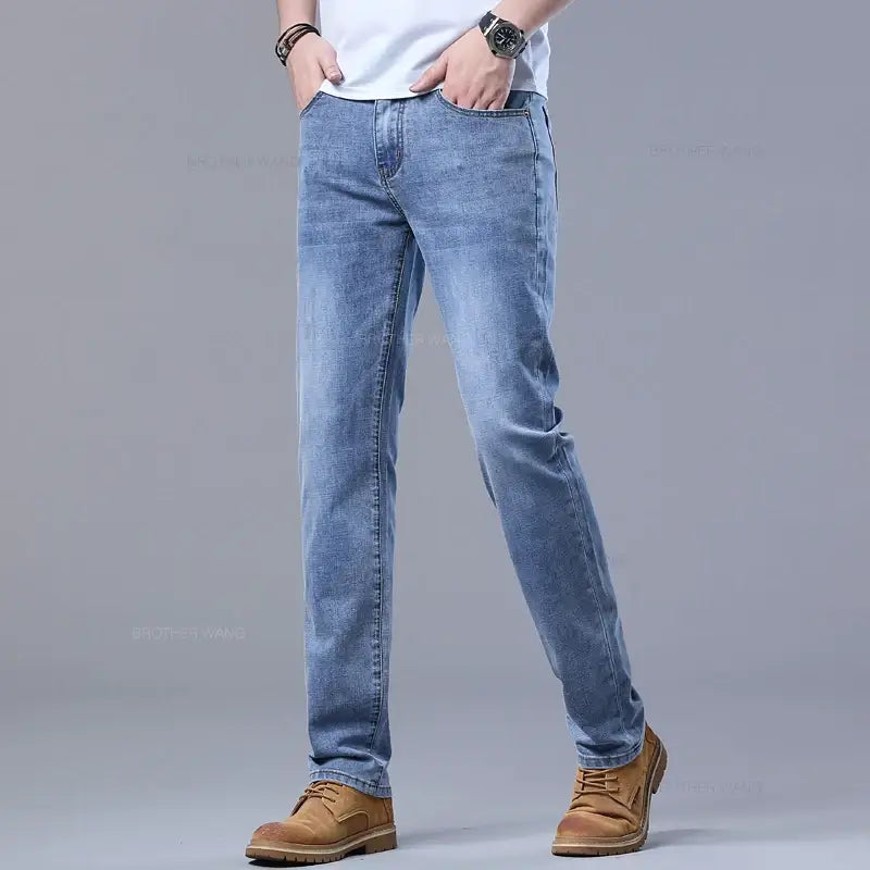  Calça Jeans Masculina Casual, modelagem reta e sofisticada