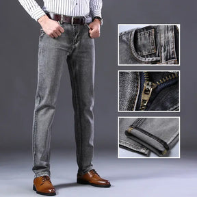 Calça Jeans Masculina Estilo casual formal Seu design sofisticado com modelagem reta proporciona um visual moderno, perfeito para ambientes corporativos e encontros casuais.