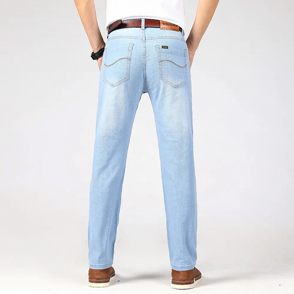 Calça Jeans Masculina Reta conforto e estilo no dia a dia. modelagem reta e espessura leve