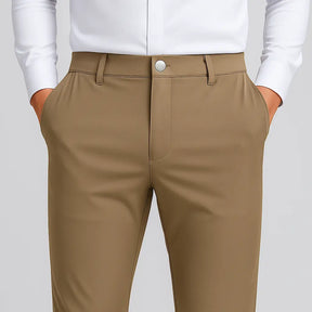 Calça masculina MODAL PLUS Quick Dry em nylon e spandex, leve e respirável, com bolsos com zíper, ideal para verão, lazer e esportes.